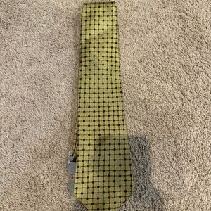 Tommy Hilfiger Gold and Black Checkered Tie